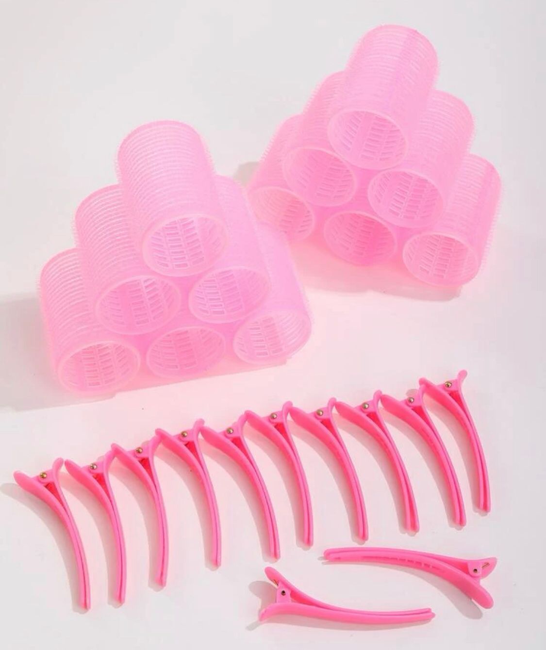 12pcs Self-adhesive Hair Curling Roller & 12pcs Hair Clip